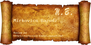 Mirkovics Bazsó névjegykártya